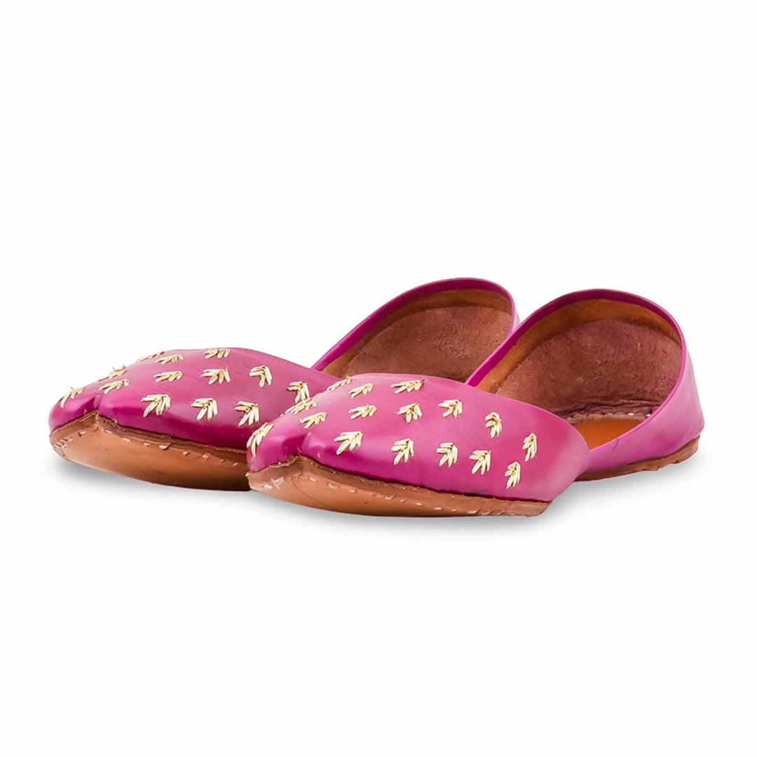 Pink Leather Khussa For Women EC8891