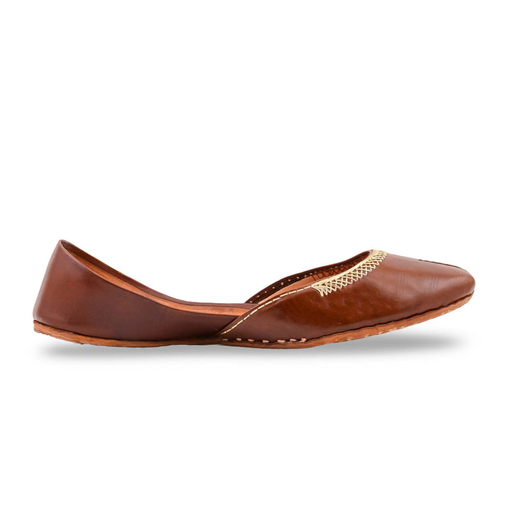 Brown Leather Khussa For Women EC8892