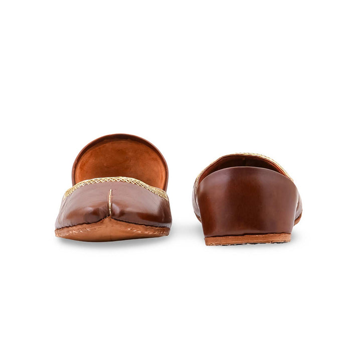 Brown Leather Khussa For Women EC8892