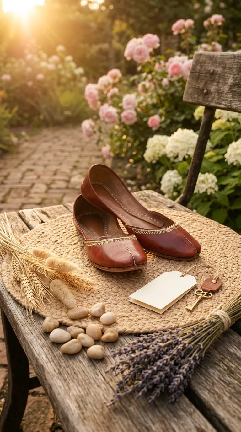 Maroon Leather Khussa For Women EC8892