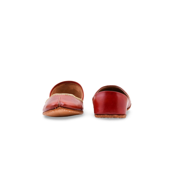 Maroon Leather Khussa For Women EC8892