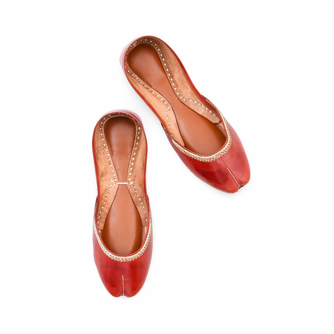 Maroon Leather Khussa For Women EC8892