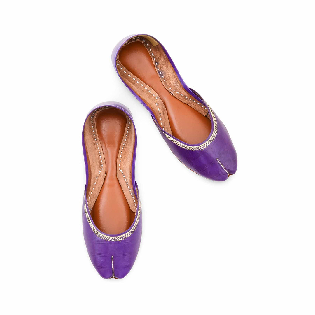 Blue Leather Khussa For Women EC8892
