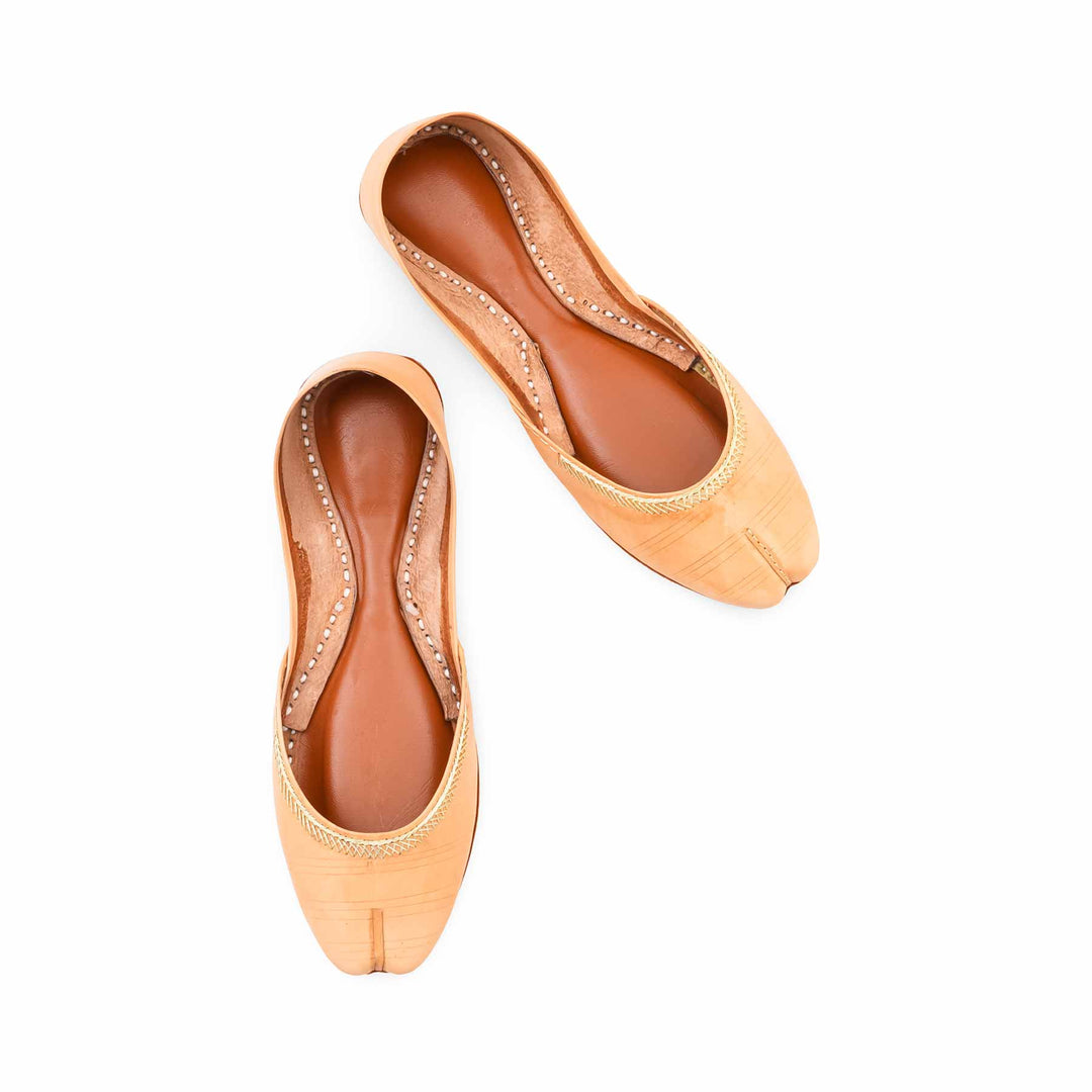 Fawn Leather Khussa For Women EC8892