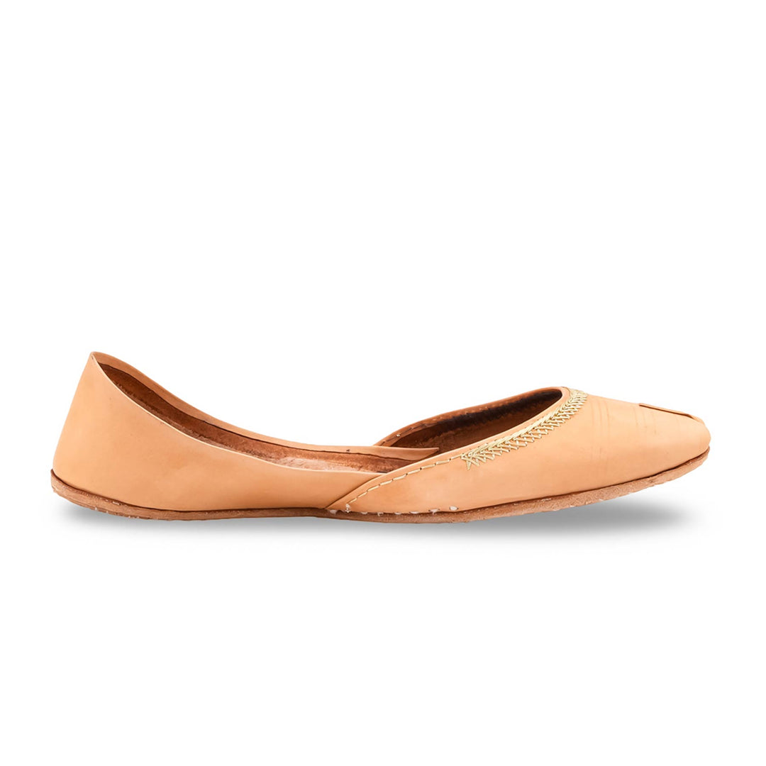 Fawn Leather Khussa For Women EC8892