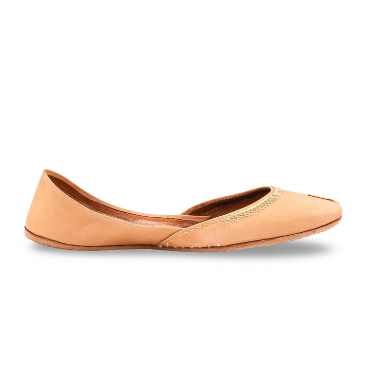 Fawn Leather Khussa For Women EC8892