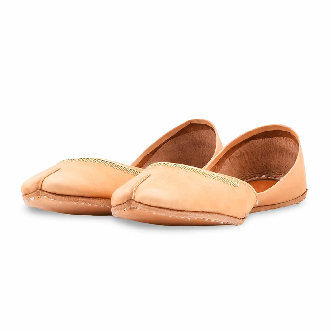 Fawn Leather Khussa For Women EC8892