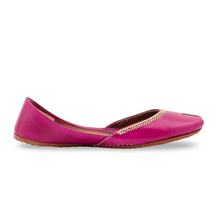 Pink Leather Khussa For Women EC8892