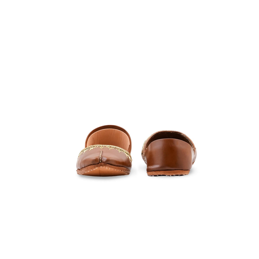 Brown Leather Khussa For Women EC8893