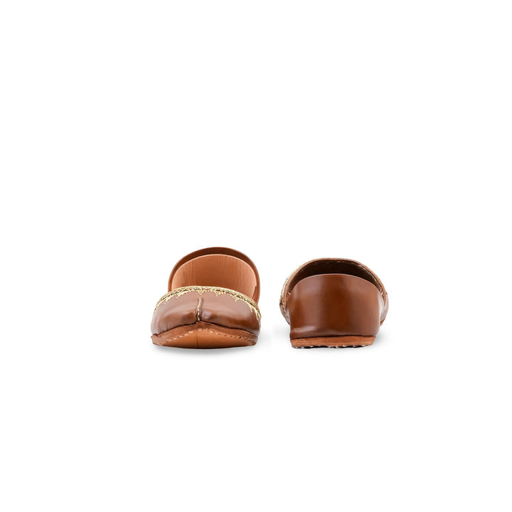 Brown Leather Khussa For Women EC8893