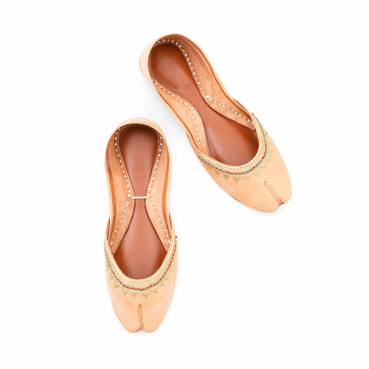 Fawn Leather Khussa For Women EC8893