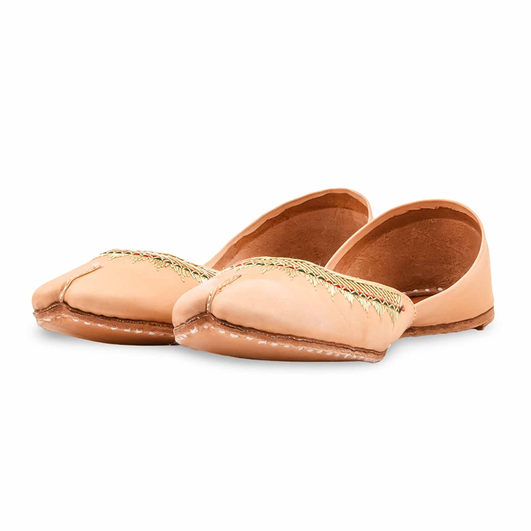 Fawn Leather Khussa For Women EC8893
