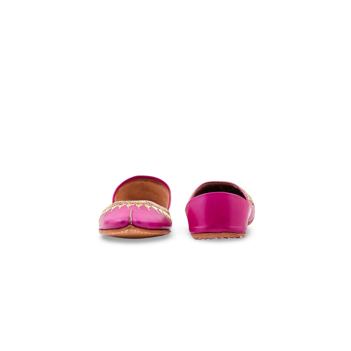 Pink Leather Khussa For Women EC8893