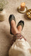 Black Leather Khussa For Women EC8894