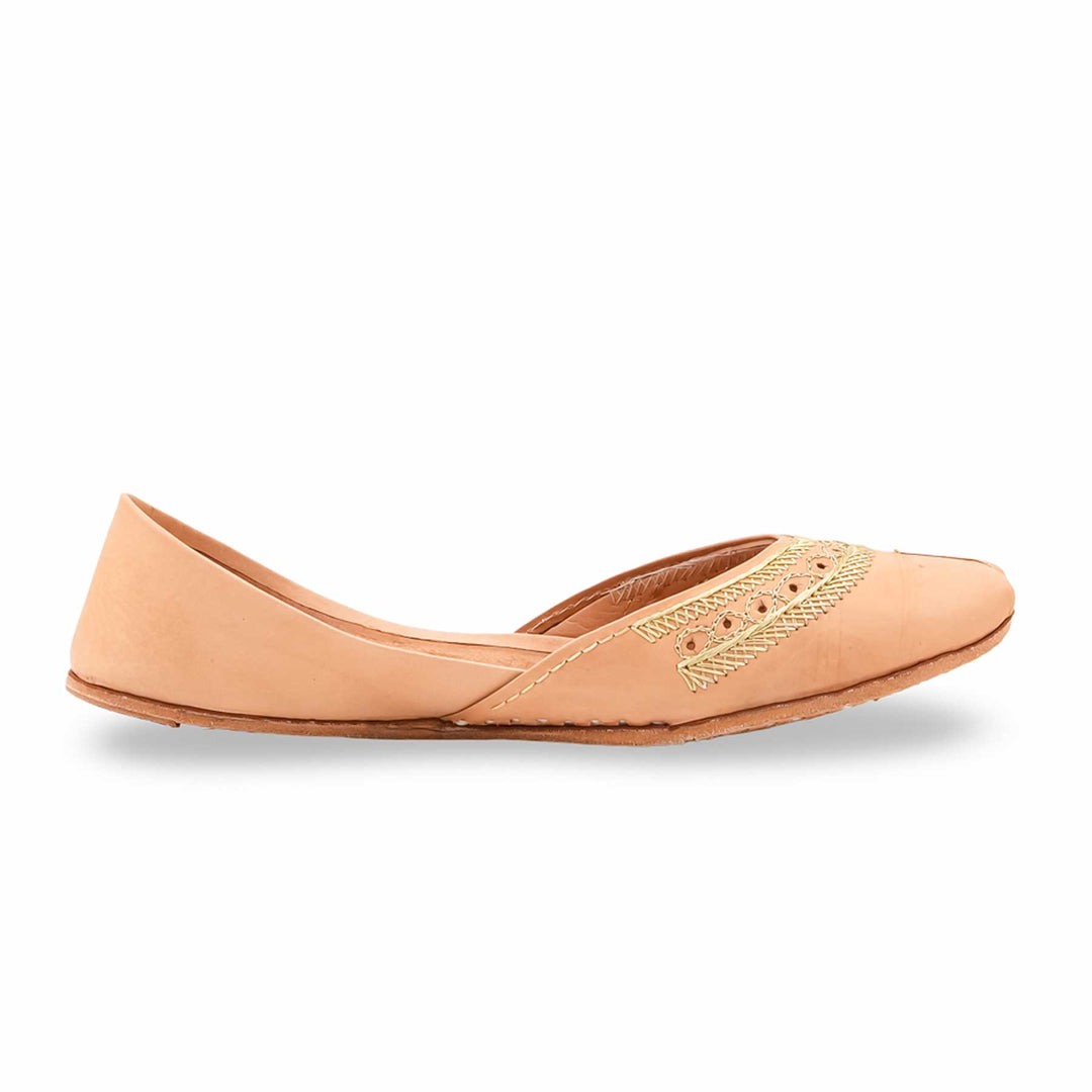 Fawn Leather Khussa For Women EC8894