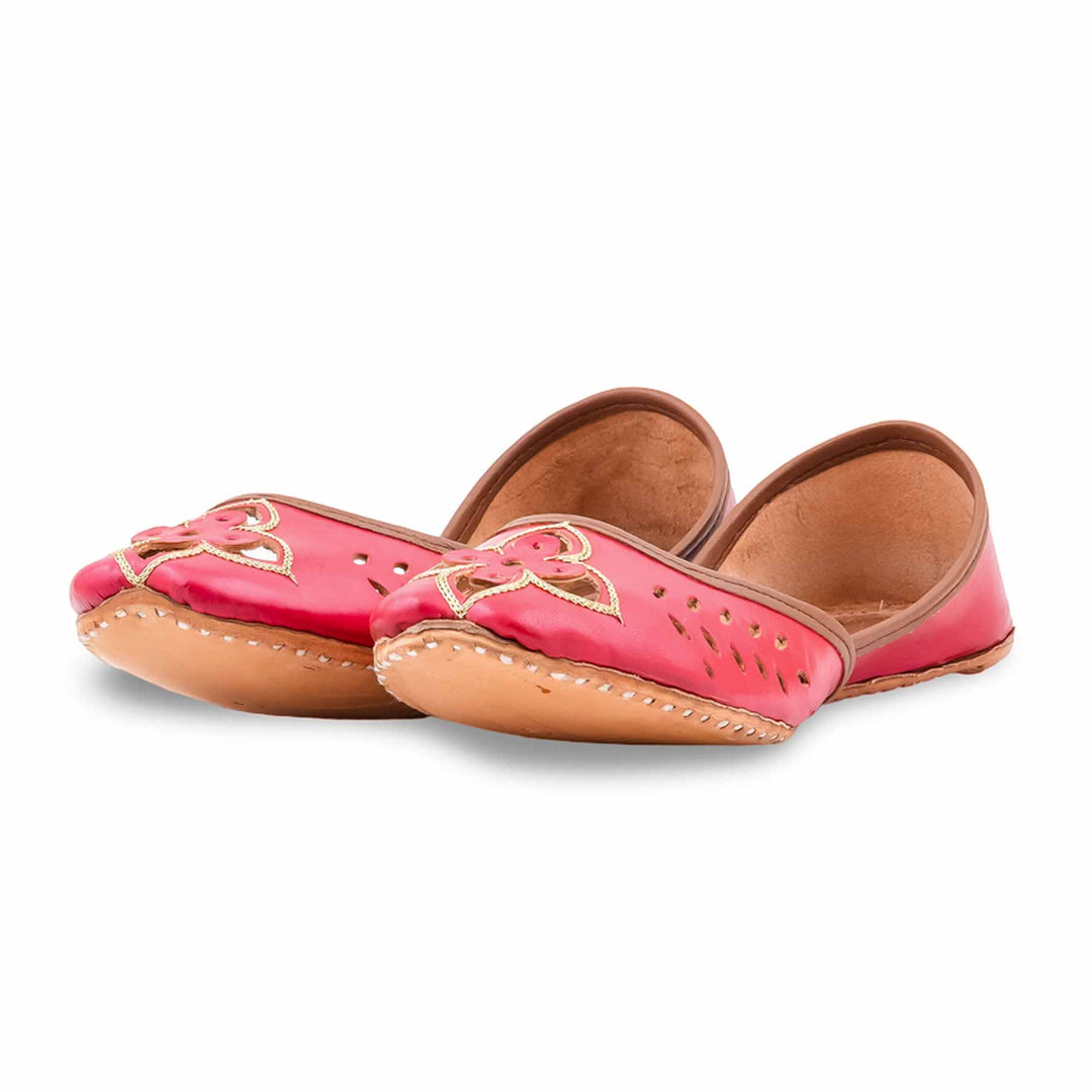 Red Leather Khussa For Women EC8896