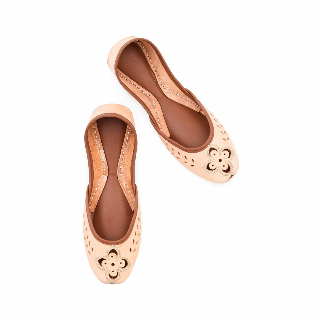 Fawn Leather Khussa For Women EC8896
