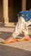 Orange Leather Khussa For Ladies EC8926