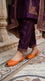 Orange Leather Khussa For Ladies EC8927