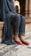 Maroon Leather Khussa For Ladies EC8931