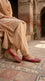Red Leather Khussa For Ladies EC8932