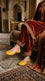 Yellow Leather Khussa For Ladies EC8934