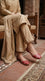 Red Leather Khussa For Ladies EC8938