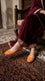 Orange Leather Khussa For Ladies EC8938