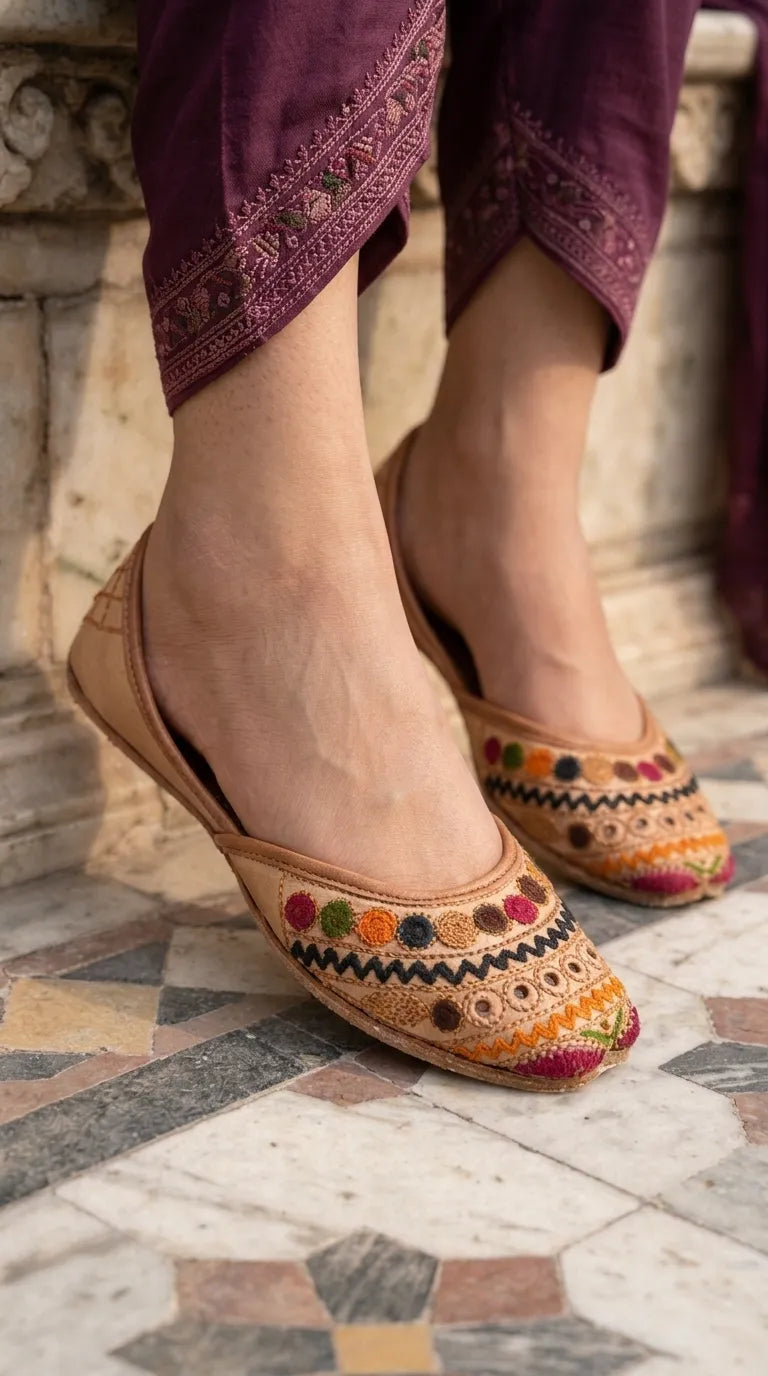 Multy Leather Khussa For Ladies EC8945