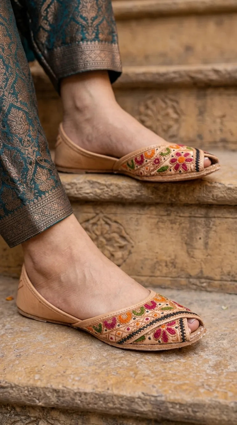 Multy Leather Khussa For Ladies EC8951