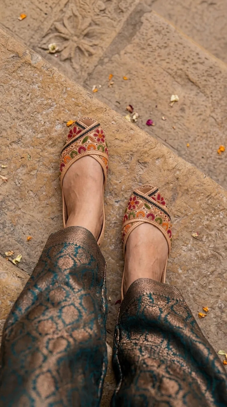 Multy Leather Khussa For Ladies EC8951