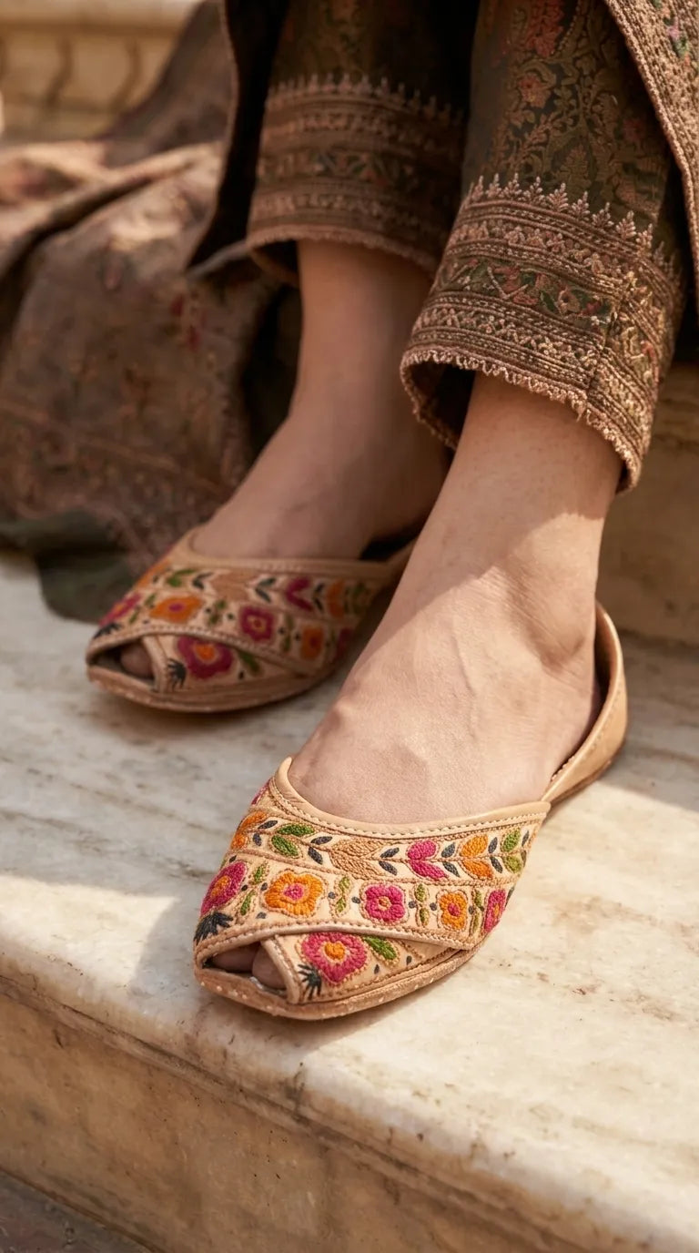 Multy Leather Khussa For Ladies EC8952