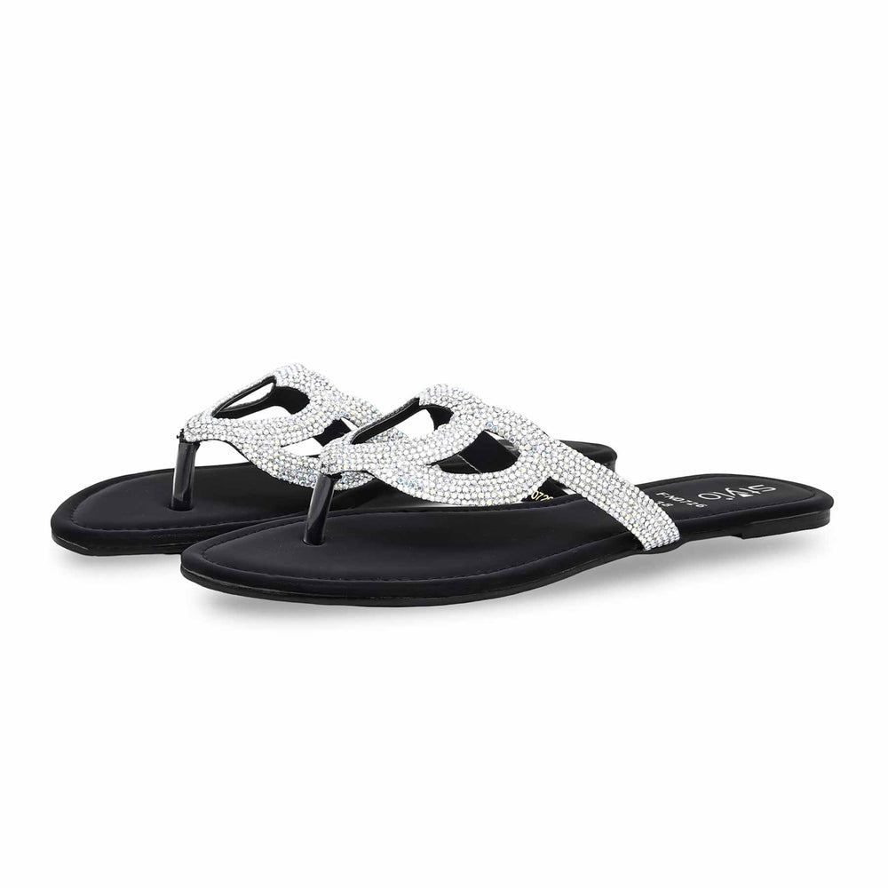 Black Fancy Chappal FN0726