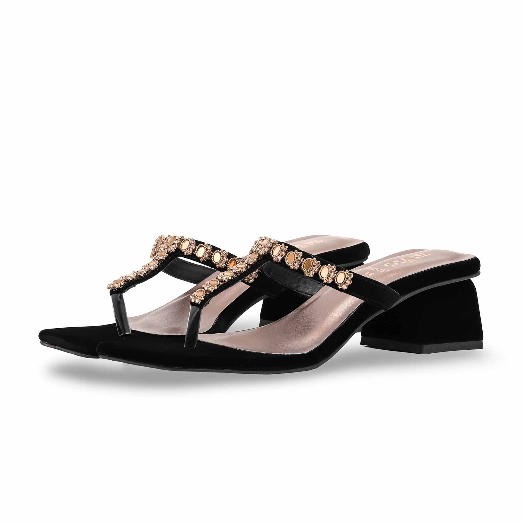 Black Fancy Chappal FN0733