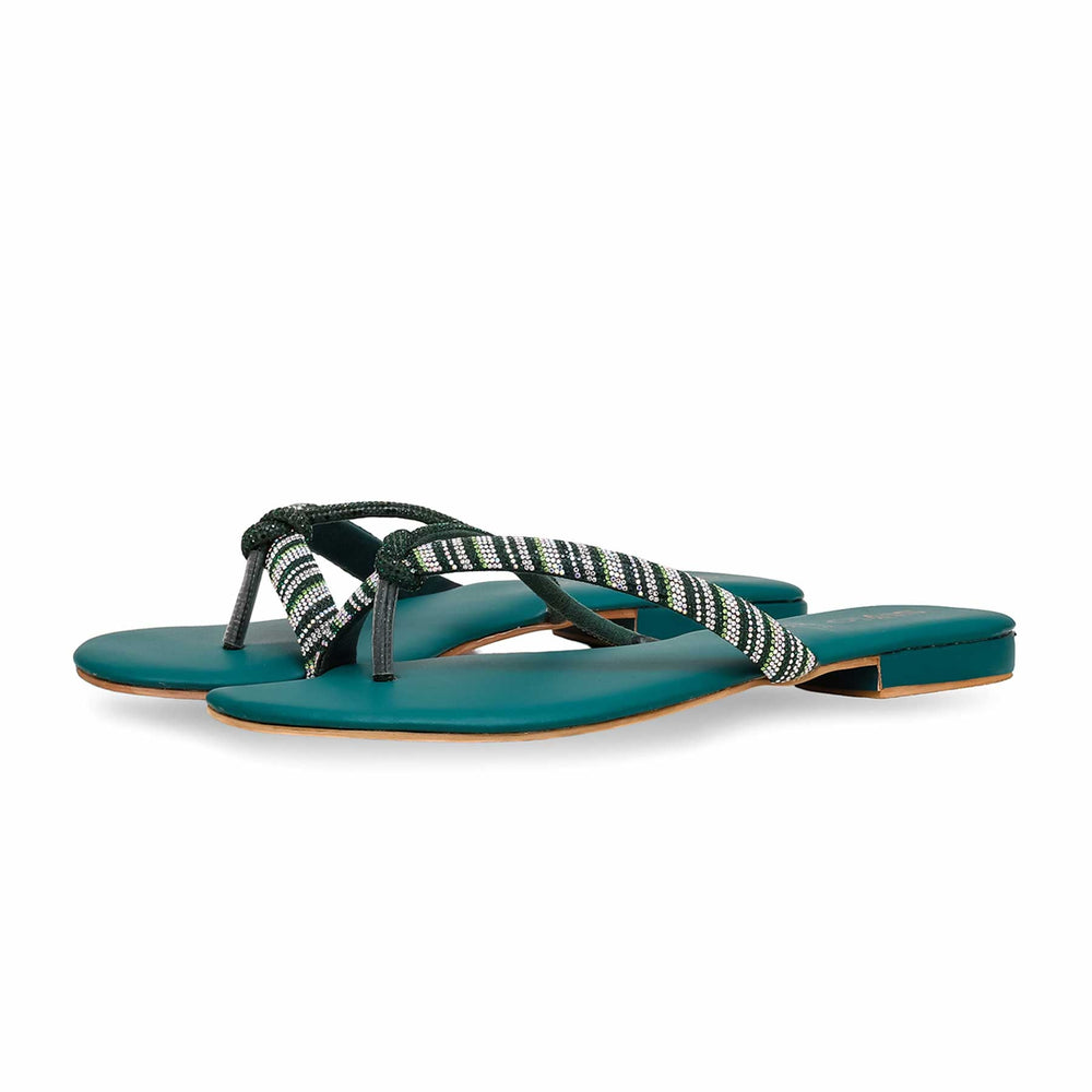 Green Fancy Chappal FN0736