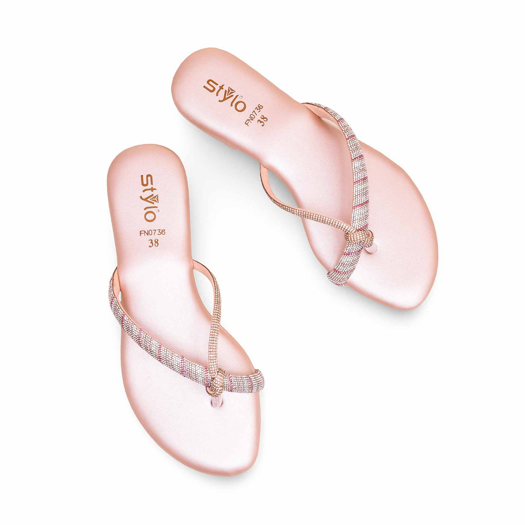 Peach Fancy Chappal FN0736