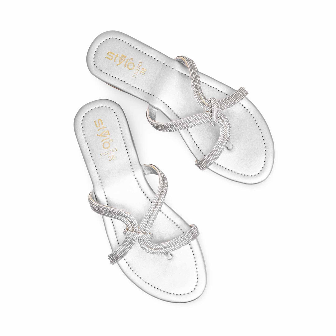 Silver Fancy Chappal FN0743