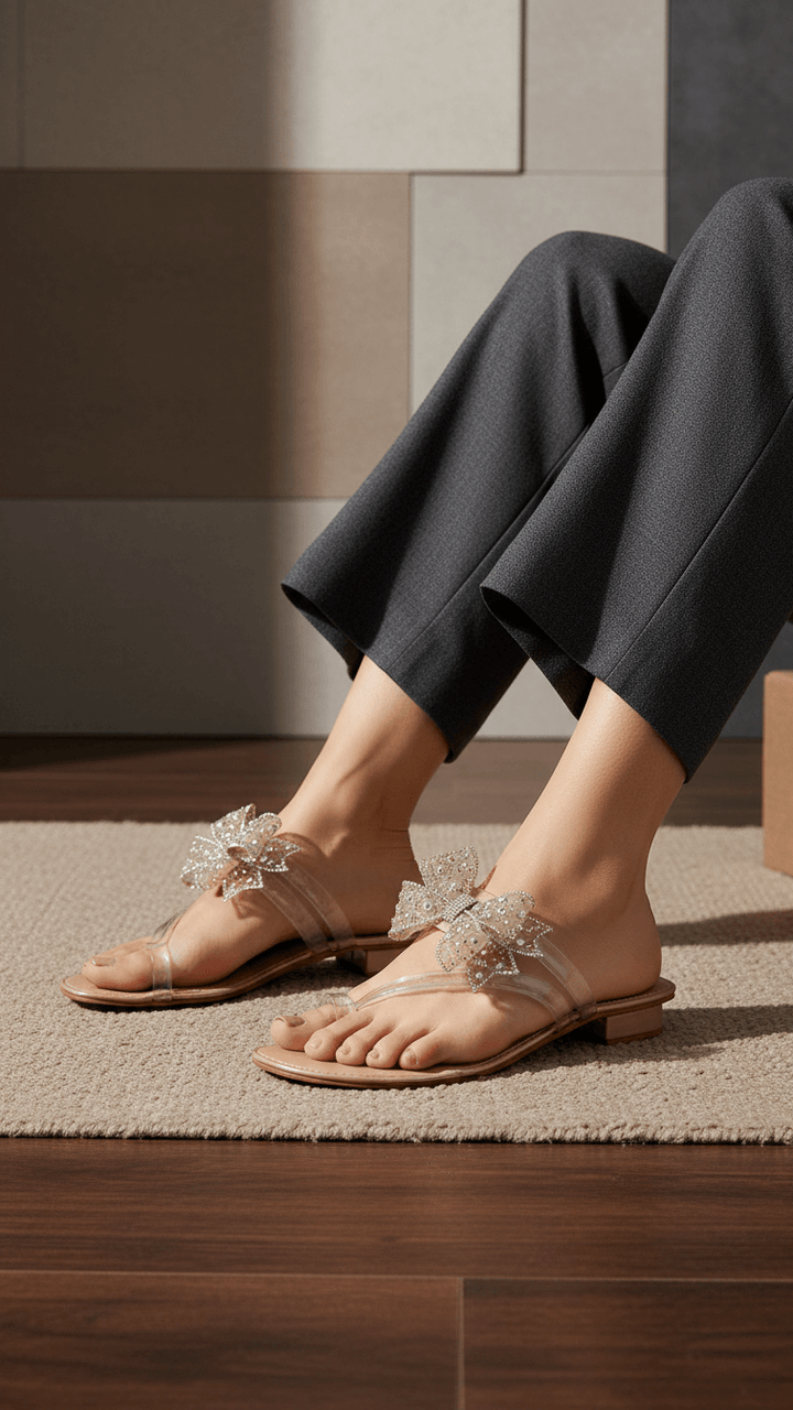 Golden Women Fancy Chappal FN0751