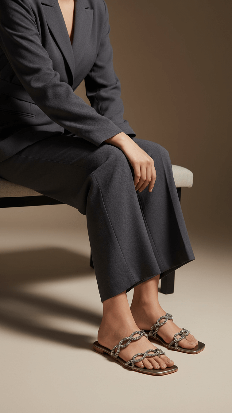 Grey Fancy Chappal FN0763