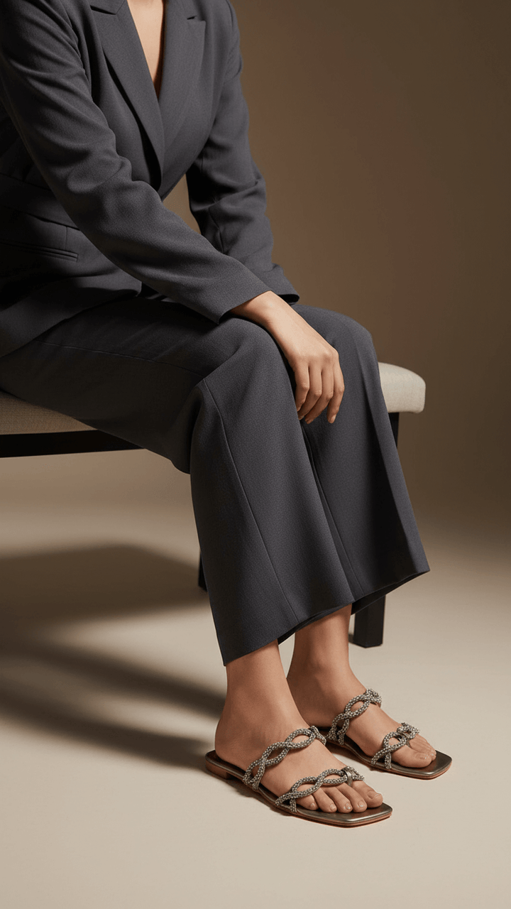 Grey Fancy Chappal FN0763