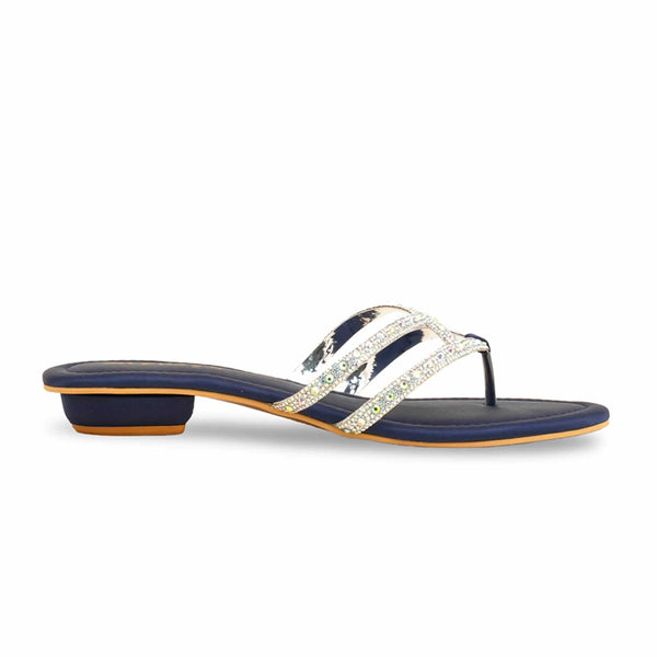 Blue Fancy Chappal For Women FN0779