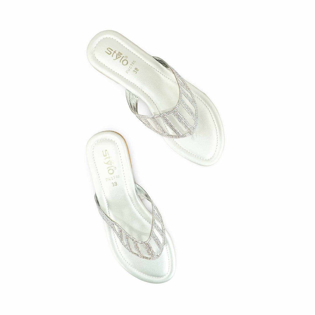 Silver Fancy Chappal FN0786