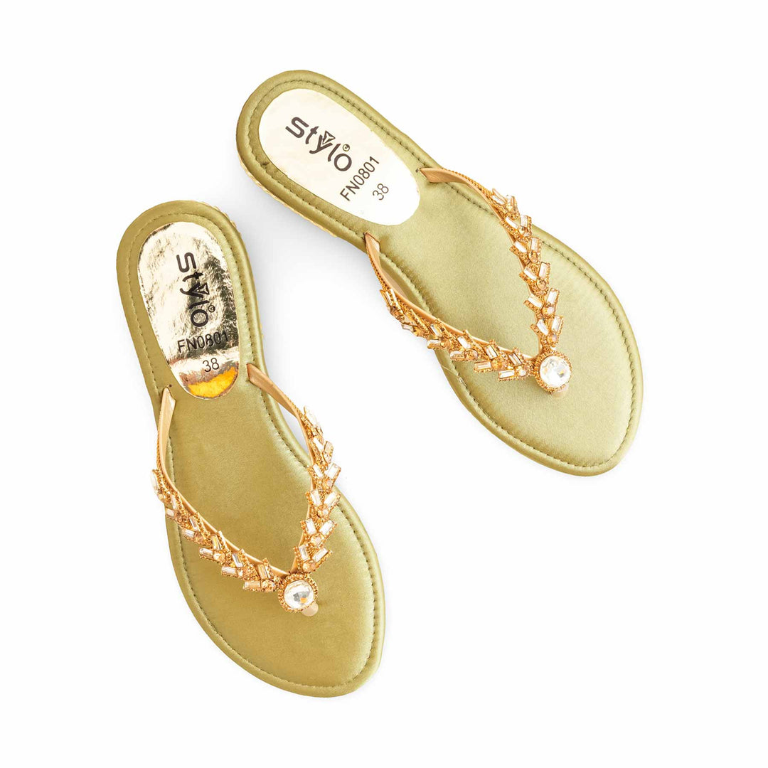 Olive Fancy Chappal For Women FN0801