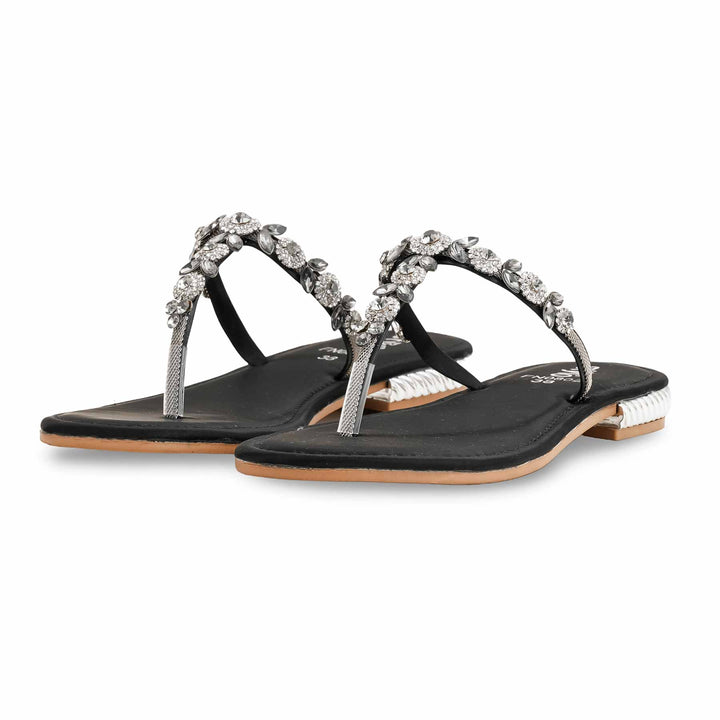 Black Fancy Chappal FN0802