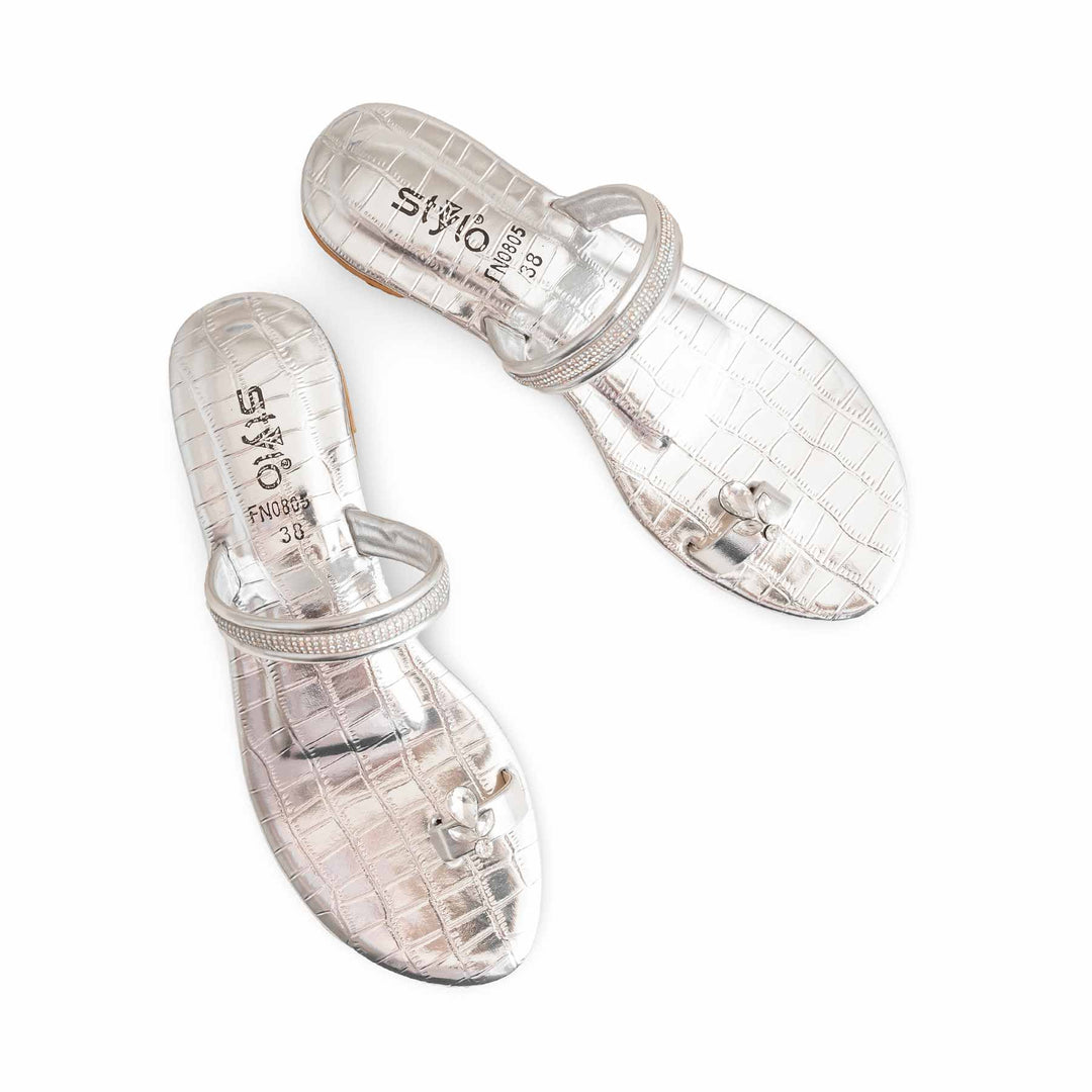 Silver Fancy Chappal FN0805