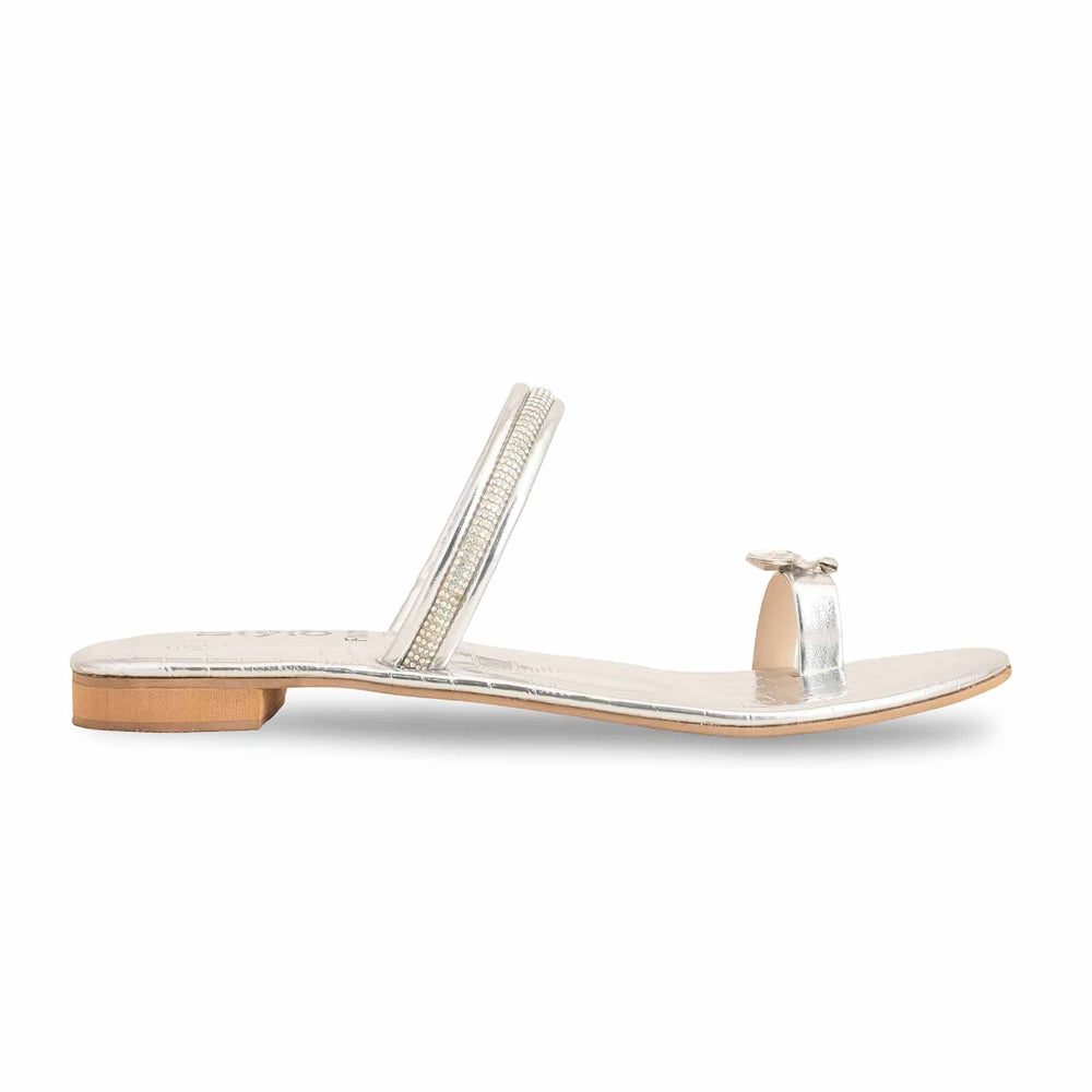 Silver Fancy Chappal FN0805