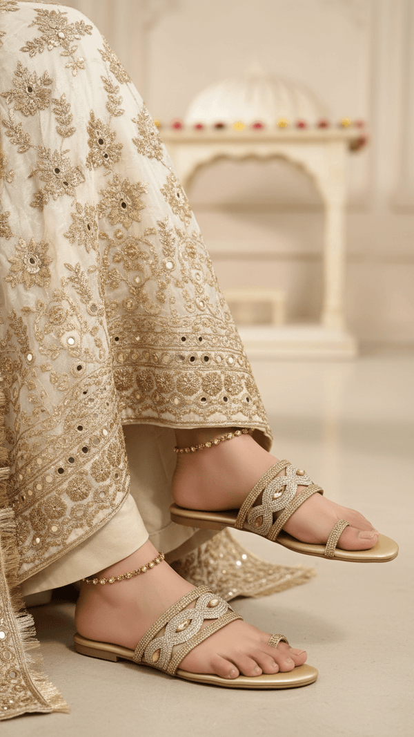 Golden Fancy Women Chappal  FN0810