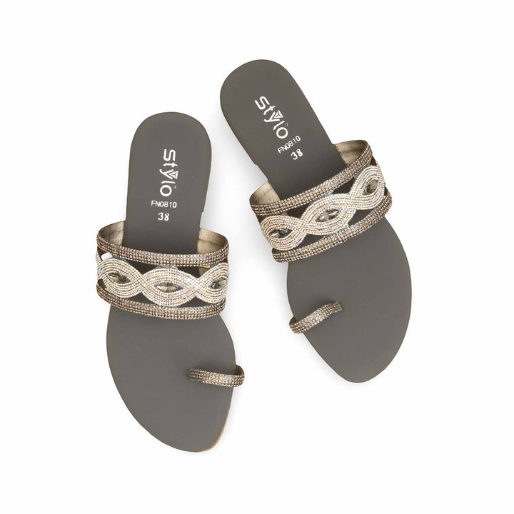 Grey Fancy Women Chappal  FN0810