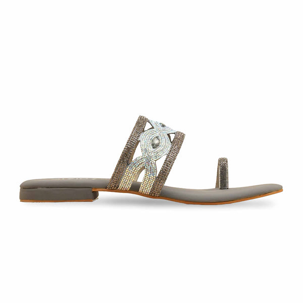Grey Fancy Women Chappal  FN0810