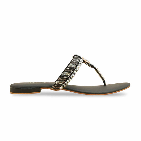 Black Fancy Chappal FN0811